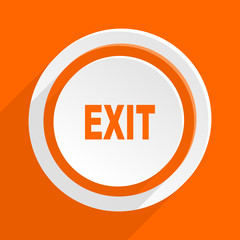 exit orange vector flat icon