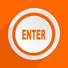 enter orange vector flat icon
