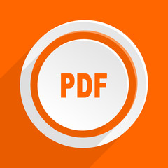 pdf orange vector flat icon