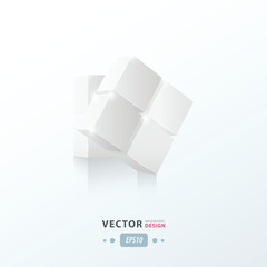 3D Cube twist  white color