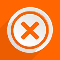cancel  flat design modern vector orange icon for web and mobile app
