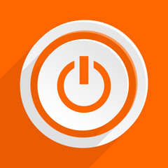power  flat design modern vector orange icon for web and mobile app
