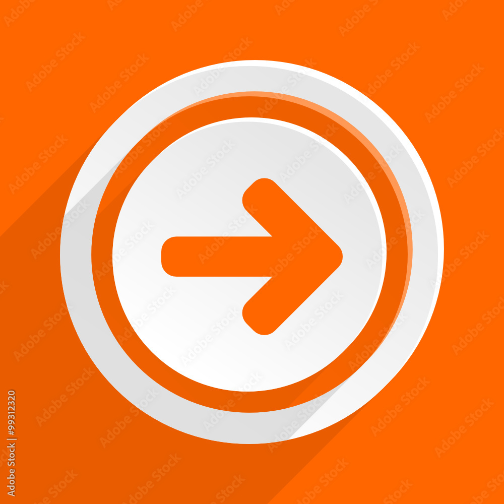Poster arrow  flat design modern vector orange icon for web and mobile app

