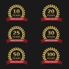 Anniversary label set