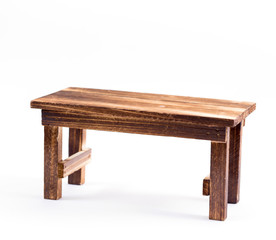 Wood table on white background
