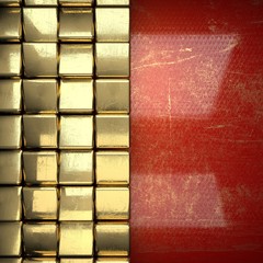 golden background painted in red