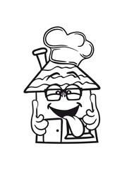logo Dining Chef Chef's Hat dinner fast food snack tasty hunger cottage house comic face