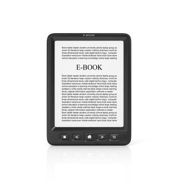 3d render of E-book reader on a white background.