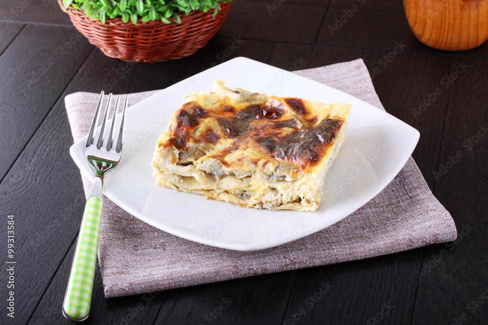 Wall mural lasagna with artichokes and bechamel