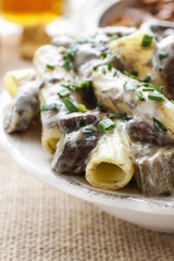Macaroni with mushrooms