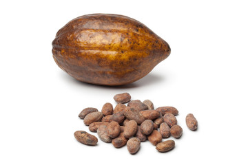 Obraz premium Cacao fruit and cocoa beans