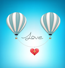 Fototapeta premium balloons Lift heart love valentine concept