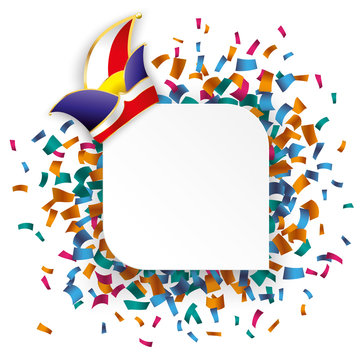 White Round Rectangle Confetti Carnival