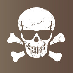 Piktogramm Schädel mit Sonnenbrille zerkratzt