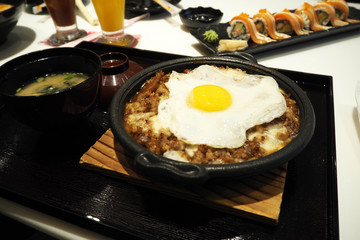Japanese food with egg