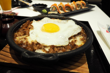 Japanese food with egg