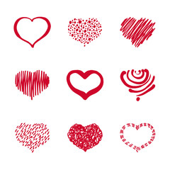 37_Set of Hand-drawn Heart