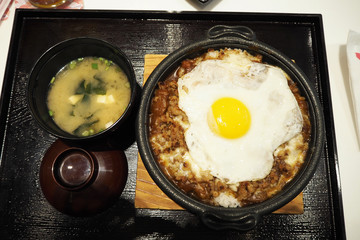 Japanese food with egg