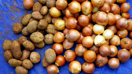 mixed potatoes and onions