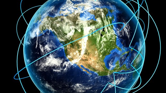 Global Business Concept. Growing Global Network, Global Communication. The birth and growth of a network of connections spreading over planet earth. Elements of this image furnished by NASA