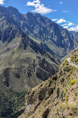 Deepness of the Colca Canyon in Peru