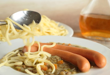 Linsen mit Spätzle