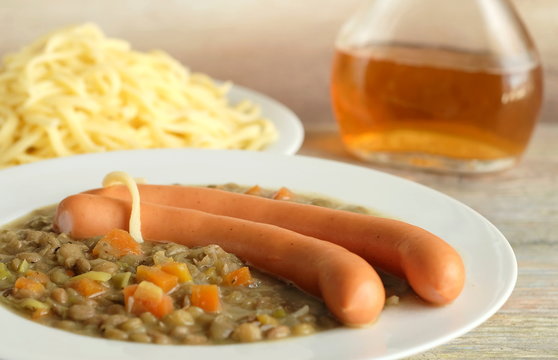 Linsen mit Sp&auml;tzle