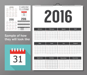2016 calendar template brochure business design