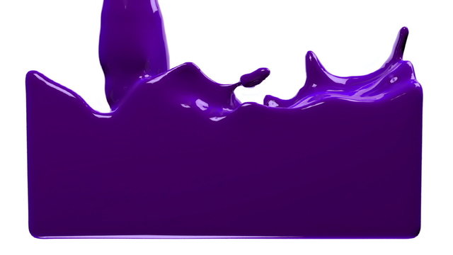 violet paint fills up screen, isolated on white FULL HD with alpha channel