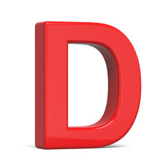 3d plastic red letter D