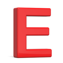 3d plastic red letter E