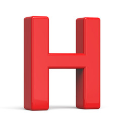 3d plastic red letter H