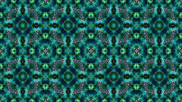 Colorful abstract ornamental kaleidoscope, fireworks colors - light blue pattern