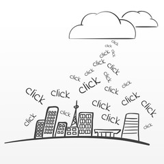 Big data collection vector sketchy illustration