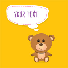 vector Teddy bear with speech bubble for text. 