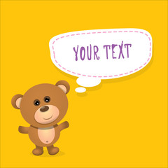 vector Teddy bear with speech bubble for text. 