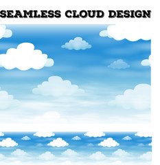 Seamless cloud on blue sky illustration