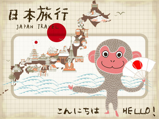 adorable Japan travel poster
