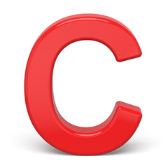 3d plastic red letter C