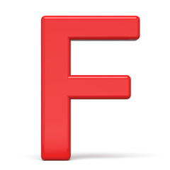 3d plastic red letter F