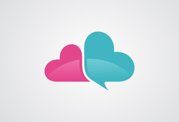 Love Cloud Logo Vector