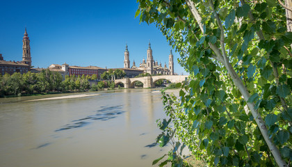 El Pilar basilica and the Ebro River
