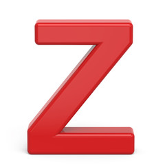 3d plastic red letter Z