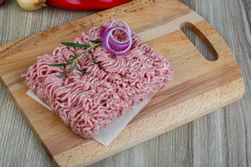 Raw minced pork meat