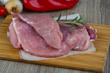 Raw pork Schnitzel