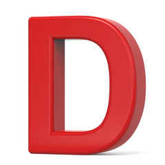 3d plastic red letter D