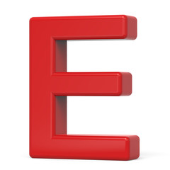 3d plastic red letter E