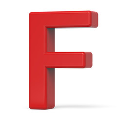 3d plastic red letter F