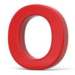 3d plastic red letter O
