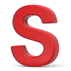3d plastic red letter S